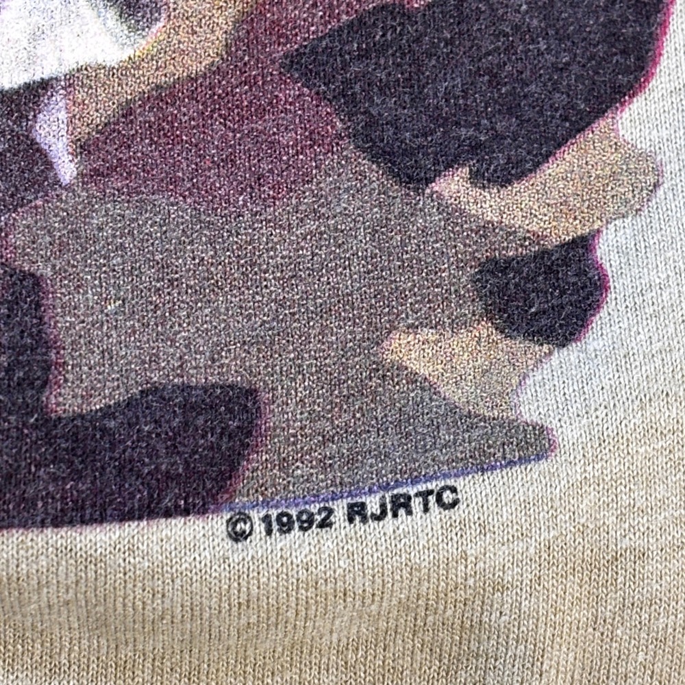 Vintage 1992 Camel Joe Camel Hunter T Shirt Mens XL Camo Pocket USA Made - Picture 13 of 13